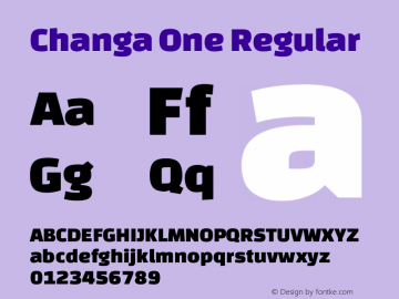 Changa One Regular Version 1.001 Font Sample