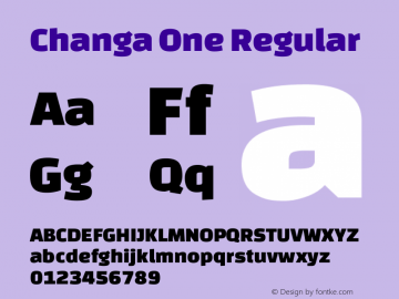 Changa One Regular Version 1.001图片样张