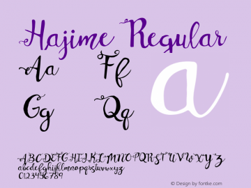 Hajime Regular Version 1.029;Fontself Maker 1.1.0图片样张