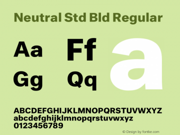 Neutral Std Bld Regular Version 2.0; 2014 Font Sample