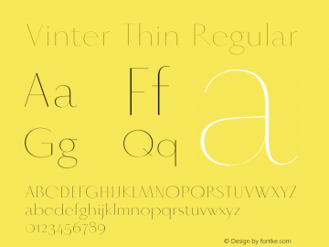 Vinter Thin Regular Version 1.000;PS 2.001;hotconv 1.0.86;makeotf.lib2.5.63406 Font Sample