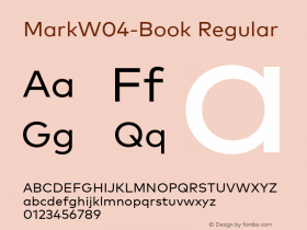 MarkW04-Book Regular Version 7.504 Font Sample