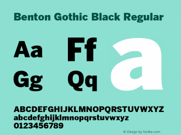 Benton Gothic Black Regular Version 1.001图片样张