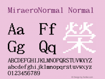 MiraeroNormal Normal Version 1.10 Font Sample