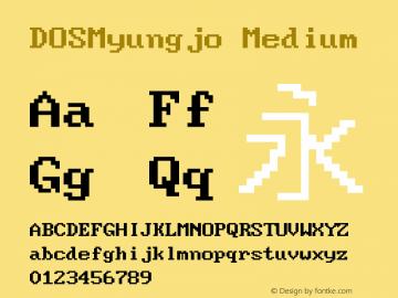 DOSMyungjo Medium Version 1.51 Font Sample