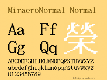 MiraeroNormal Normal Version 1.10 Font Sample