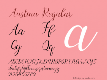 Austina Regular Version 1.000 Font Sample