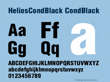 HeliosCondBlack CondBlack Version 004.001 Font Sample