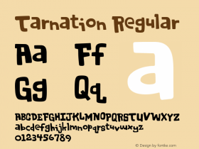 Tarnation Regular Version 2.00 2000 initial release Font Sample