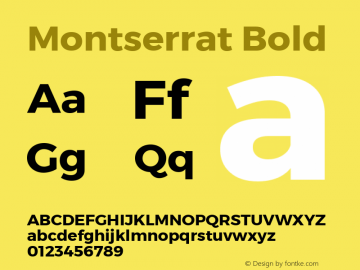 Montserrat Bold Version 1.000;PS 002.000;hotconv 1.0.70;makeotf.lib2.5.58329 DEVELOPMENT Font Sample