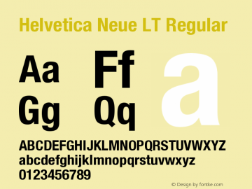 Helvetica Neue LT Regular 006.000 Font Sample