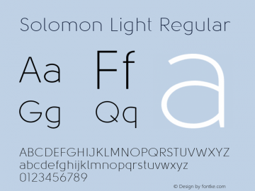 Solomon Light Regular Version 001.001图片样张