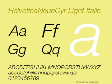 HelveticaNeueCyr Light Italic 001.000图片样张