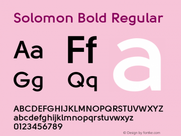 Solomon Bold Regular Version 001.001图片样张