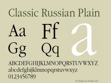 Classic Russian Plain 001.001 Font Sample