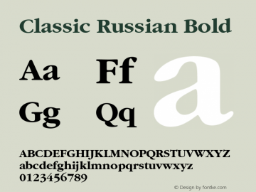 Classic Russian Bold 001.001 Font Sample