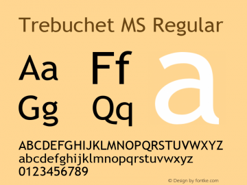 Trebuchet MS Regular Version 1.23 Font Sample