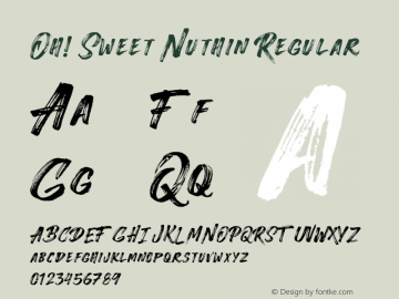 Oh! Sweet Nuthin Regular Version 1.030 Font Sample