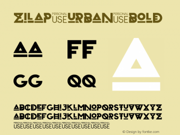 Zilap Urban Bold Version 1.00 October 31, 2016, initial release Font Sample