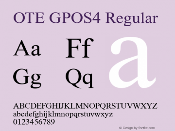 OTE GPOS4 Regular Version 1.000 2005 initial release Font Sample