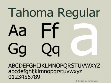 Tahoma Regular Version 5.20 October 31, 2016图片样张