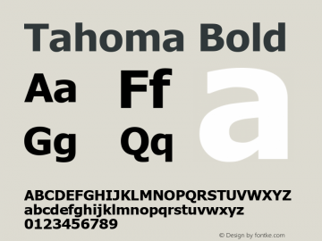 Tahoma Bold Version 5.20 October 28, 2016 Font Sample