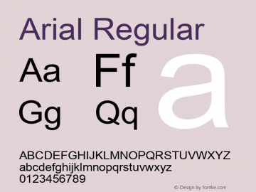Arial Regular Version 5.20 November 1, 2016 Font Sample