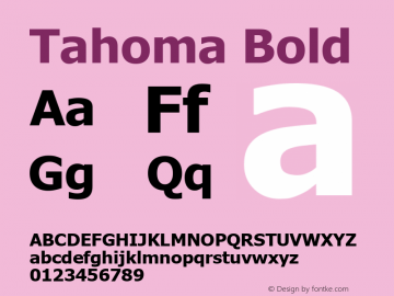 Tahoma Bold Version 5.20 October 28, 2016 Font Sample