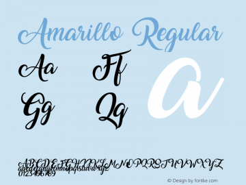Amarillo Regular Version 1.000 by Francis Sudio Font Sample