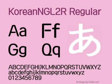 KoreanNGL2R Regular 1.64, OTF FontTong, Only MacOSX图片样张