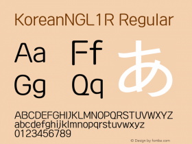KoreanNGL1R Regular 1.64, OTF FontTong, Only MacOSX Font Sample