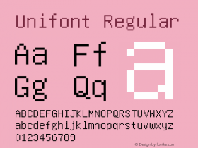 Unifont Regular Version 1.0图片样张