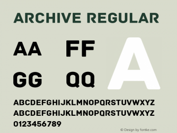 Archive Regular Version 001.001 Font Sample