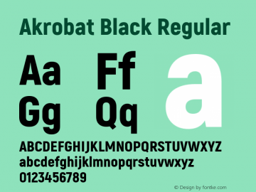 Akrobat Black Regular Version 1.000;PS 001.000;hotconv 1.0.88;makeotf.lib2.5.64775图片样张
