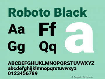 Roboto Black Version 2.000980; 2014图片样张