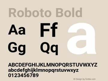 Roboto Bold Version 2.000980; 2014图片样张