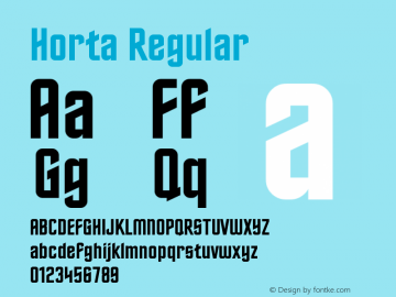 Horta Regular Version 0.10 Font Sample