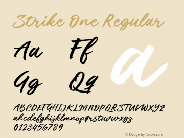 Strike One Regular 1.000 Font Sample