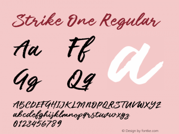 Strike One Regular Version 1.000 Font Sample