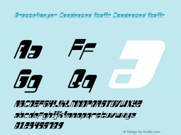 Drosselmeyer Condensed Italic Condensed Italic Version 3.0; 2016图片样张