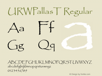URWPallasT Regular Version 001.005 Font Sample