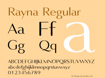 Rayna Regular Version 6.00 Font Sample