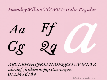 FoundryWilsonOT2W03-Italic Regular Version 1.00图片样张