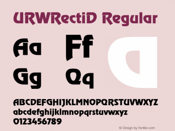 URWRectiD Regular Version 001.005 Font Sample