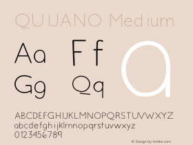 QUIJANO Medium Version 001.000 Font Sample