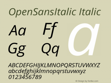 OpenSansItalic Italic Version 1.10图片样张