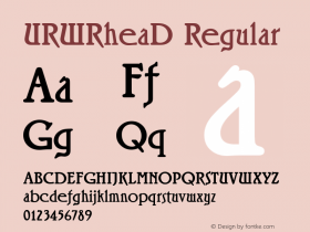 URWRheaD Regular Version 001.005 Font Sample