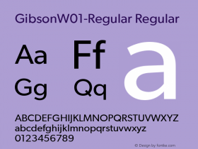 GibsonW01-Regular Regular Version 1.00 Font Sample
