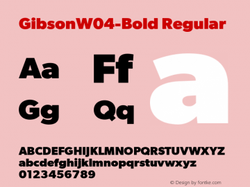 GibsonW04-Bold Regular Version 1.00图片样张