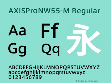 AXISProNW55-M Regular Version 1.00 Font Sample